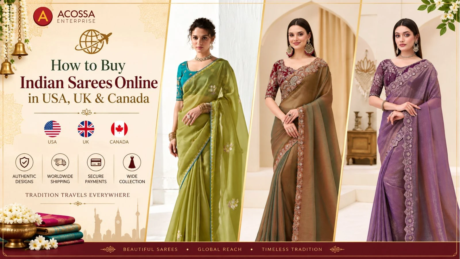 How to Buy Indian Sarees Online in USA, UK & Canada